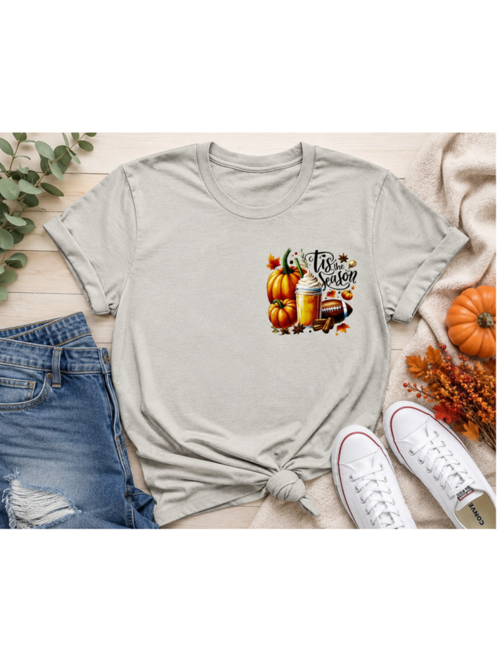 Fall Season Cozy Casual Cream Orange Women Graphic Tee Short Sleeve Shirt XL